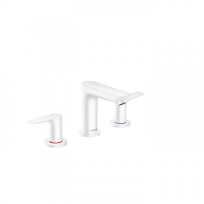 Hansgrohe Talis E Смеситель для раковины 150, на 3 отв, с донным клапаном, излив 112мм, цвет: белый матовый 71733700