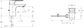 Jacob Delafon ALEO+ Однорычажный смеситель для раковины E72312-CP