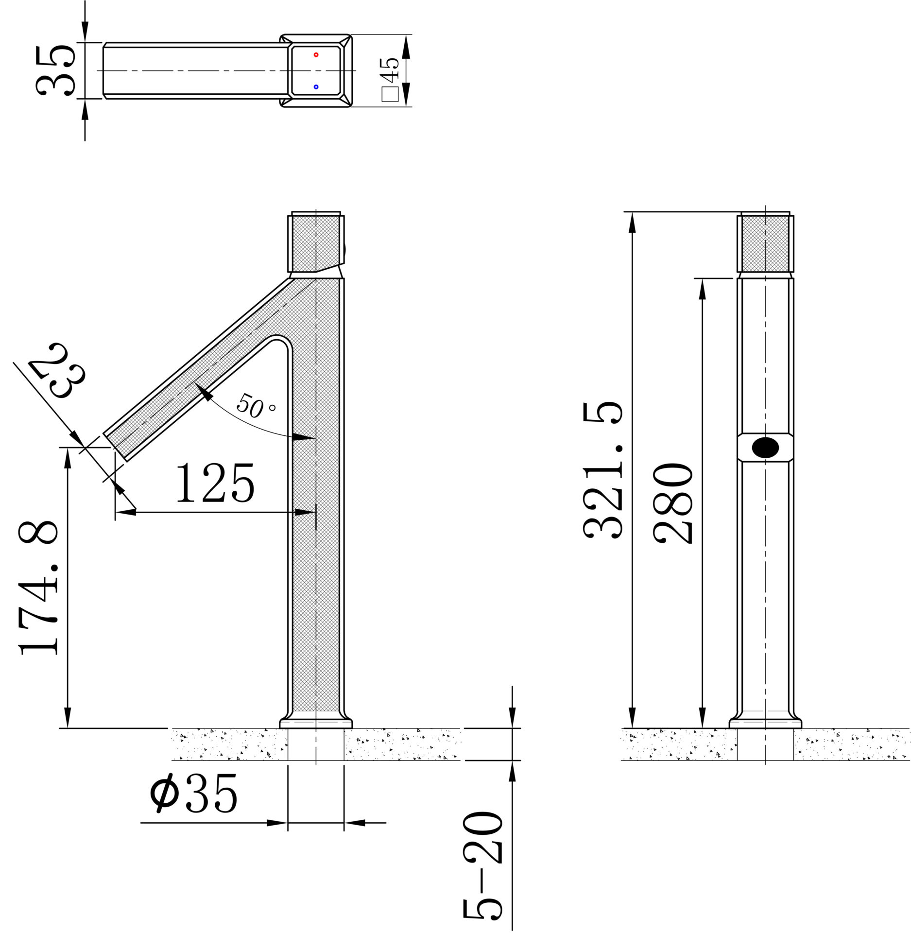 Maxonor ABSOLUTE PL11109.1-9 Смеситель для раковины высокий, графит матовый