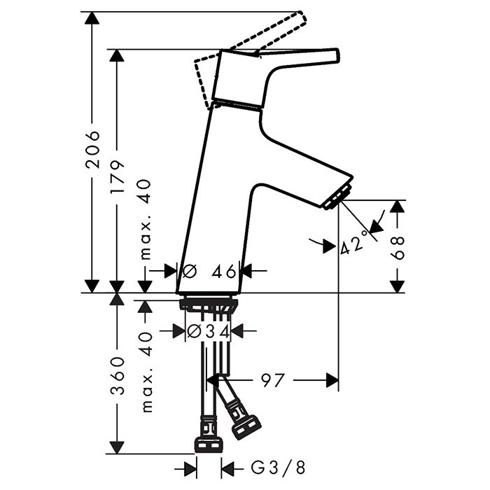 Hansgrohe Talis S Смеситель для раковины, на 1 отв., цвет: хром 72012000