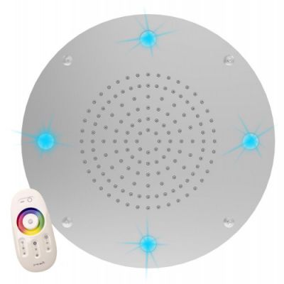 Graffio Kings, круглая потолочная душевая головка 30 см с 7 цветной LED подсветкой, 1 режим: дождь, цвет хром KI570T/CR