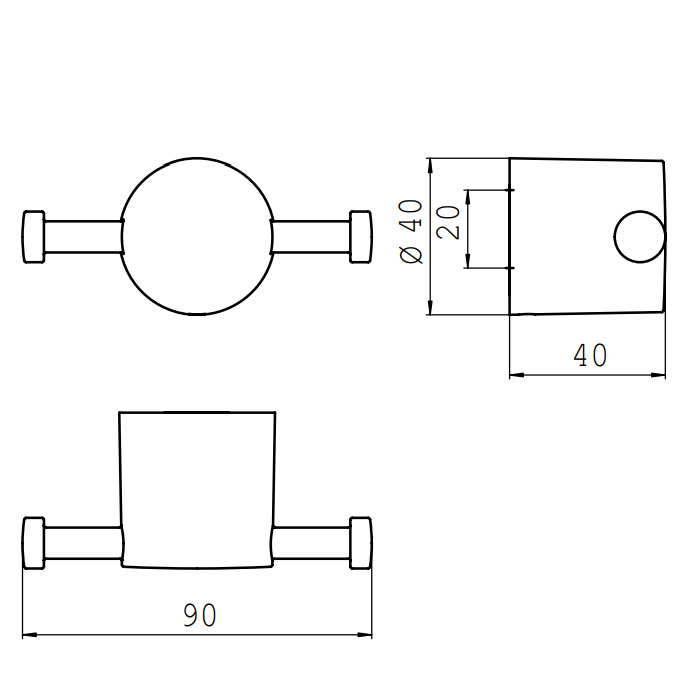 EMCO Rondo2 Двойной Крючок, подвесной, цвет: хром 4575 001 02