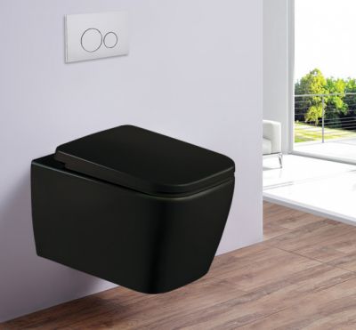 ESBANO Унитаз подвесной TIRON-C (Matt Black). Размер: 485x335x285.