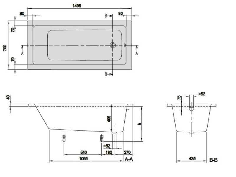 Villeroy&Boch Targa Plus Solo Ванна акриловая 150x70