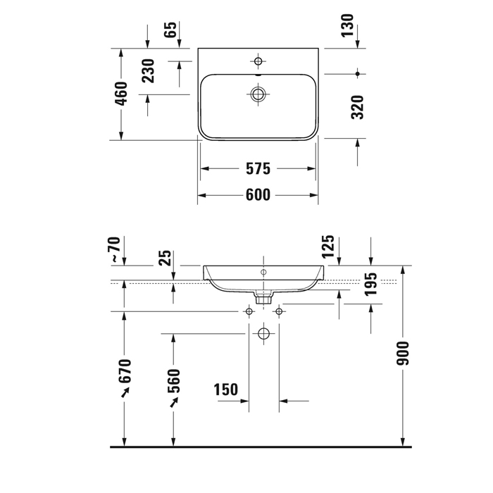 Duravit Happy D.2 Plus Раковина накладная, 60х46см., без отв., выпуск с керамической крышкой, WonderGliss, цвет: Anthracite matt/белый 23606061601