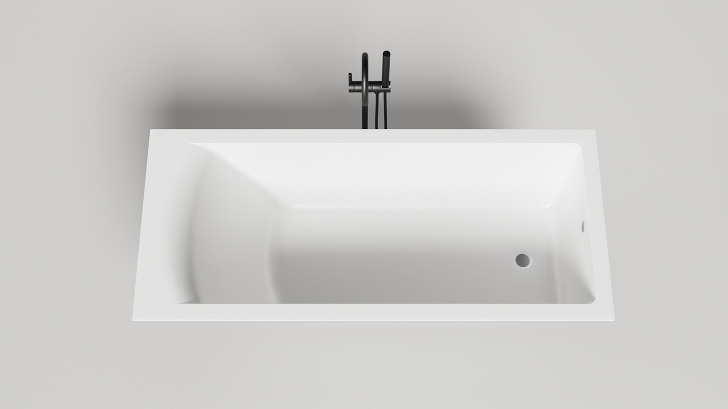 Salini S-Stone CASCATA Ванна встраиваемая 180x80, белая матовая