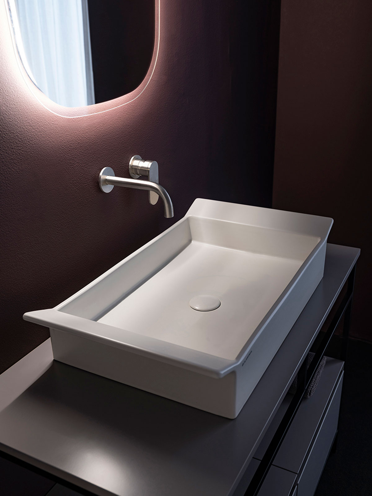  Flaminia Box 60 раковина 72х40 см, керамическая накладная, цвет Carbone