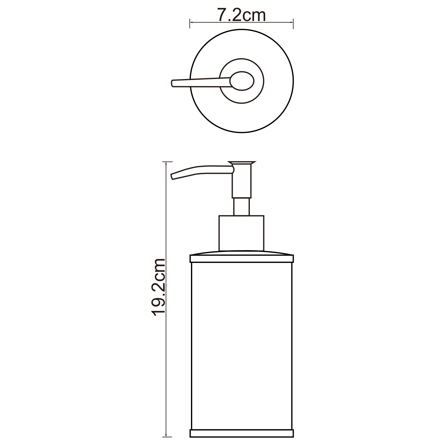 Rossel K-5799 Дозатор для жидкого мыла Размеры (Ш/В/Г): 7,2х19,2х7,2 см