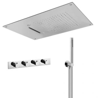 IF045  Встроенный смеситель для душа AquaElite + душевой гарнитур + верхний душ AquaElite, хром