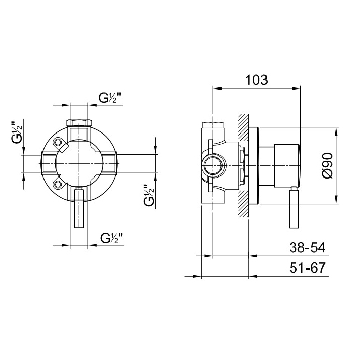 Fantini Nostromo Переключатель на 2 потока, 1/2'', цвет: нержавеющая сталь 50 93 1678B