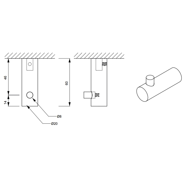 856750 Decor Walther Bar Крючок, цвет: Белый
