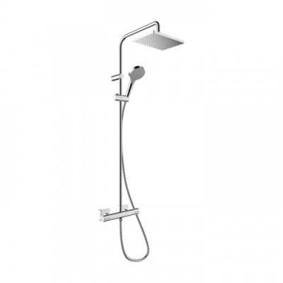 Hansgrohe Vernis Shape Душевая стойка с верхним душем 230 1jet с термостатом, EcoSmart, цвет: хром 26097000