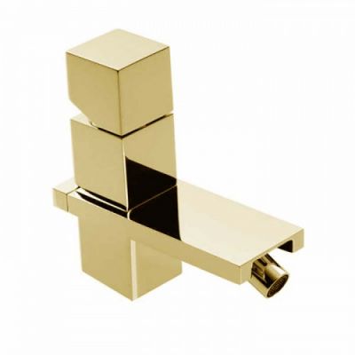 Bossini Cube Смеситель для биде на 1 отв., с заглушкой 11/4, цвет: золото Z004401.021