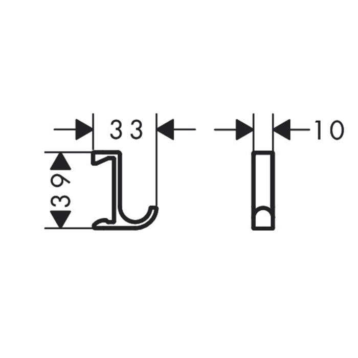 27929670 Hansgrohe WallStoris Крючок узкий, цвет: матовый черный