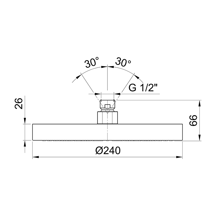 Fantini AF/21 Верхний душ, D24 см, цвет: хром 81 02 8053