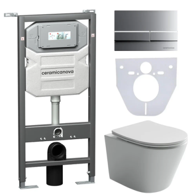 Комплект инсталляция унитаз кнопка Ceramica Nova CN6000_1002M_1000