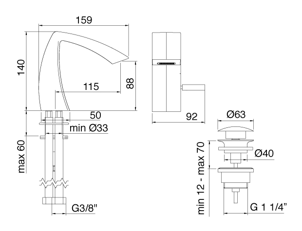 Смеситель для биде Treemme Arche 3M0220.CR