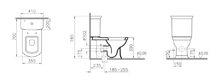 Vitra Serenada Унитаз с бачком с деревянным сиденьем 9722B003-7204
