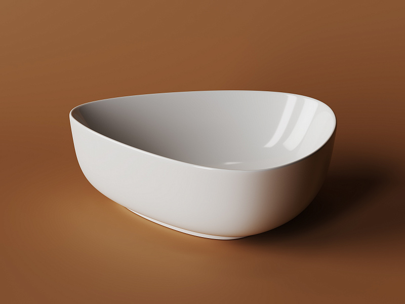 Умывальник чаша накладная ассиметричной формы Ceramica Nova Element 455*320