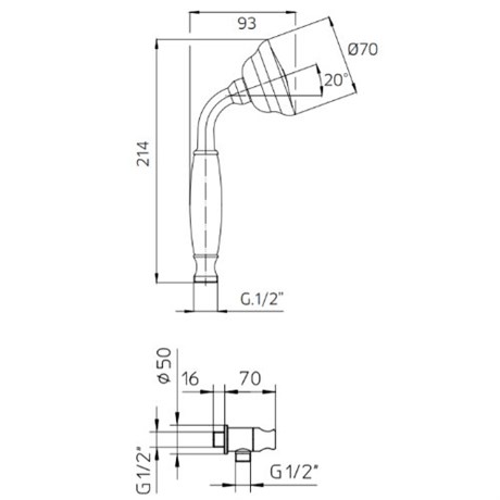9910C883 Palazzani Adams душевой гарнитур, Золото полированное, PVD 83