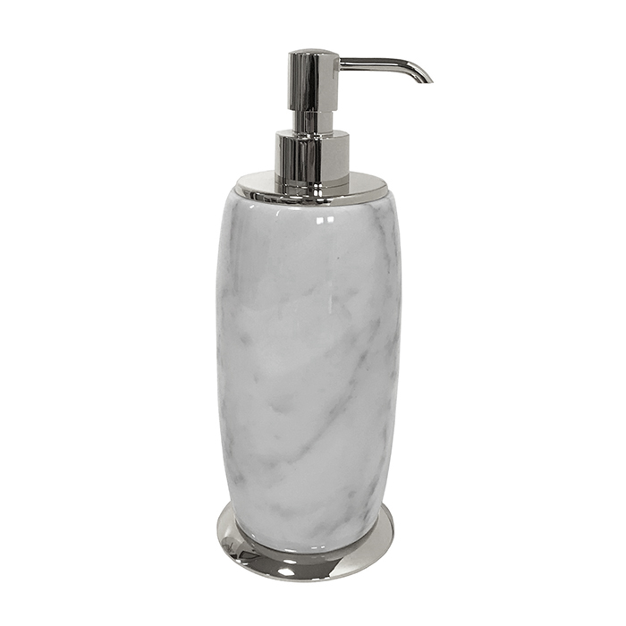 3SC Elegance Дозатор для жидкого мыла, настольный, цвет: мрамор bianco carrara/хром EL01DABCSL