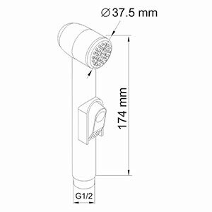 A043 Гигиеническая лейка с фиксатором Размеры (Ш/В/Г): 3,75х17,4х5,4 см