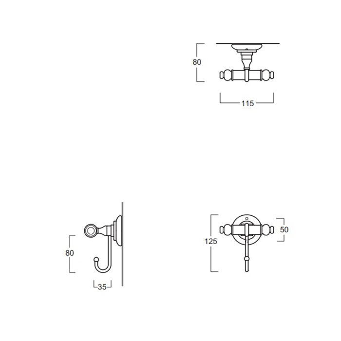 SIMAS Accessori Крючок подвесной, цвет: хром 260204cr