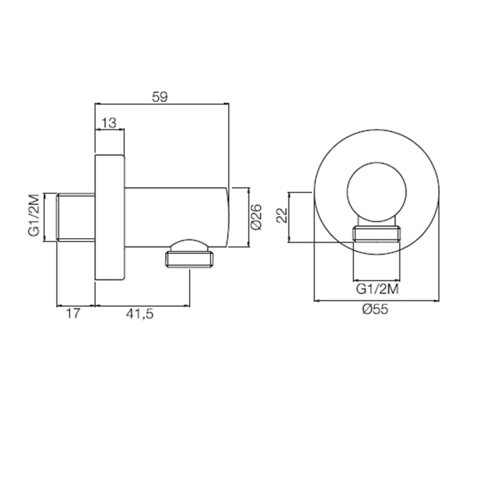 Carlo Frattini Wellness Подвод воды 1/2”, цвет: золото F2172OR