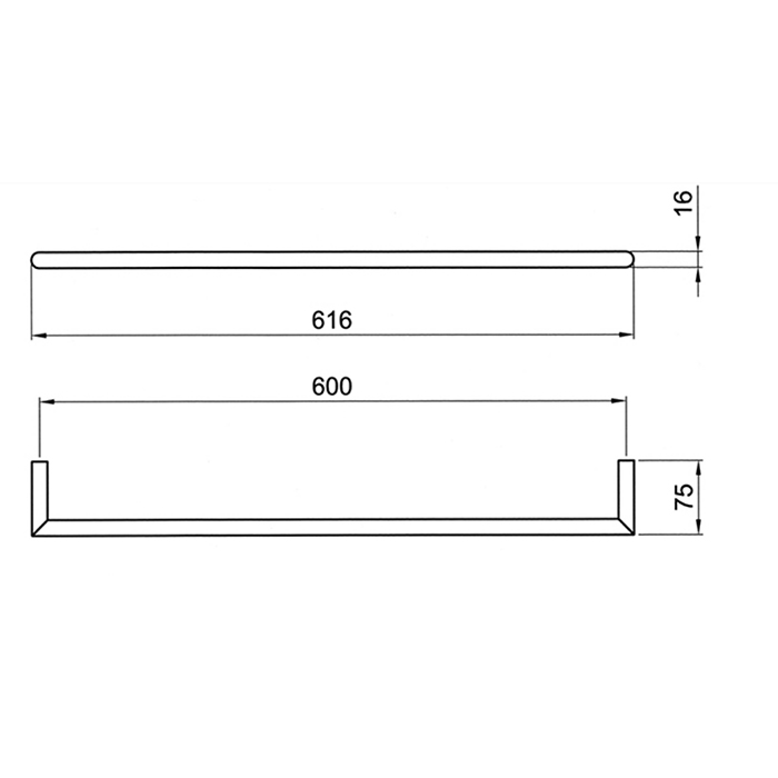 Fantini Young Полотенцедержатель 60см, подвесной, цвет: Nickel PVD 96 95 7607