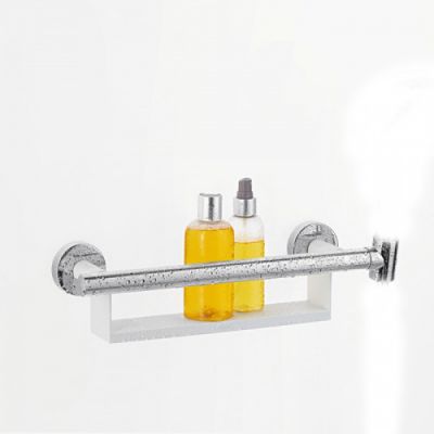 Hansgrohe Unica Comfort Поручень с полочкой и держателем для душа, подвесной, цвет: хром/белый 26328400