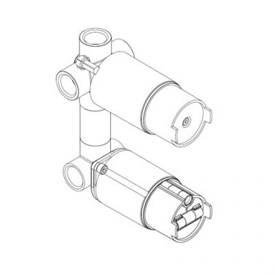 RU203X00Q AQUAelite встроенная часть смесителя для душа на 3 потребителя с переключателем, 