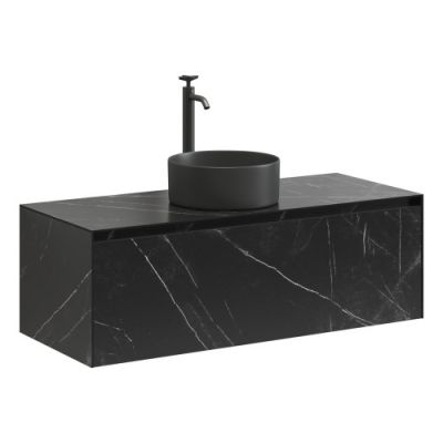 Тумба подвесная SANCOS Stone 1200х400х495, керамогранит Nero Marquina, арт. ST120NM