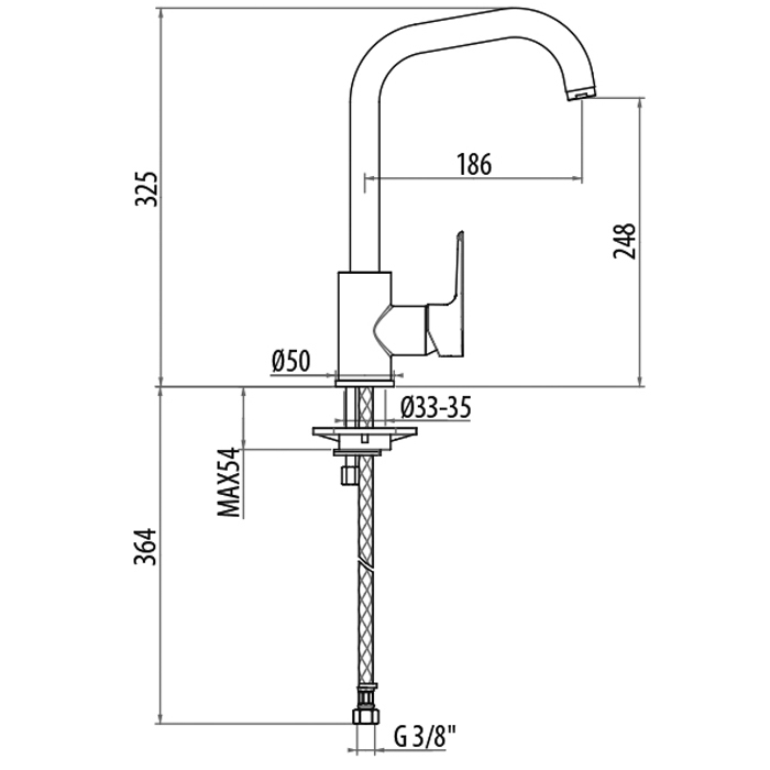 Gattoni H2Omix3000 Смеситель для кухни высоки, цвет: хром 3068/30C0cr