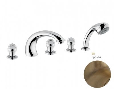 AXO SWAROVSKI Смеситель на борт ванны, на 5 отв. ML.AXO-680F.BR