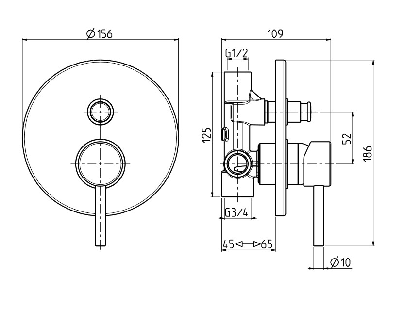 M&Z DRB02820 Ditirambo Смеситель для ванны встраиваемый, ХРОМ