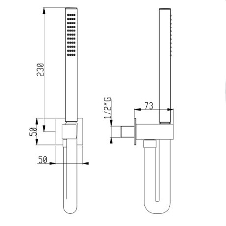 SD002B07Q AquaElite душевой гарнитур c лейкой из ABS пластика, 1/2", шлиф. никель