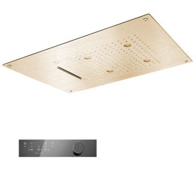 KT037A52Q AquaElite верхний душ с 4-мя режимами, 550x400 мм, Шампань шлиф., PVD 88/52