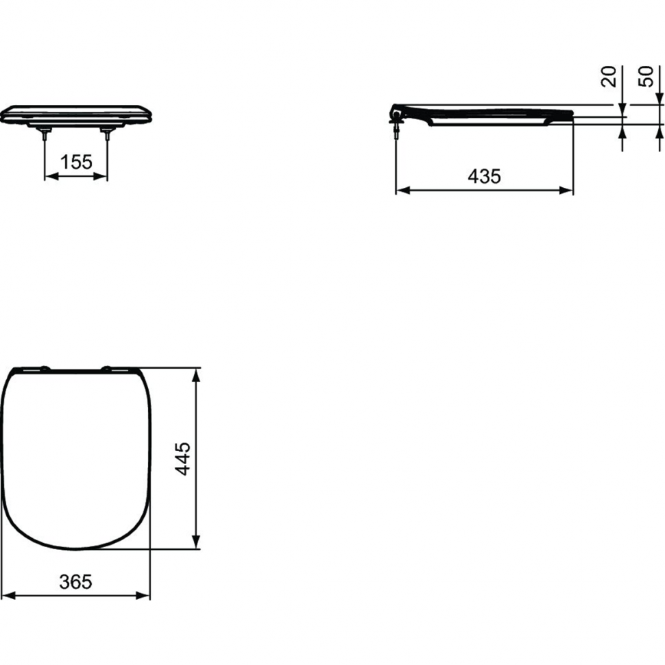 Тонкое сиденье и крышка для унитаза Ideal Standard Tesi T352701