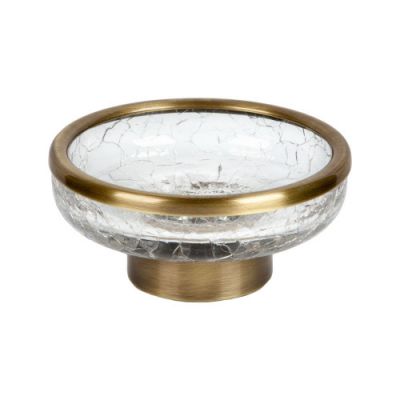 Surya Crystal, мыльница на металлическом основании, цвет светлая бронза - эффект битого стекла 6602/SB-CRD