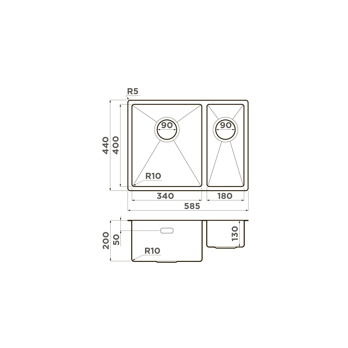 Кухонная мойка Omoikiri Taki 58-2-U/IF-IN-L 4993768