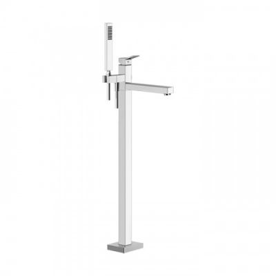 Gessi Rettangolo Напольный смеситель для ванны с ручным душем, цвет: хром 53129#031