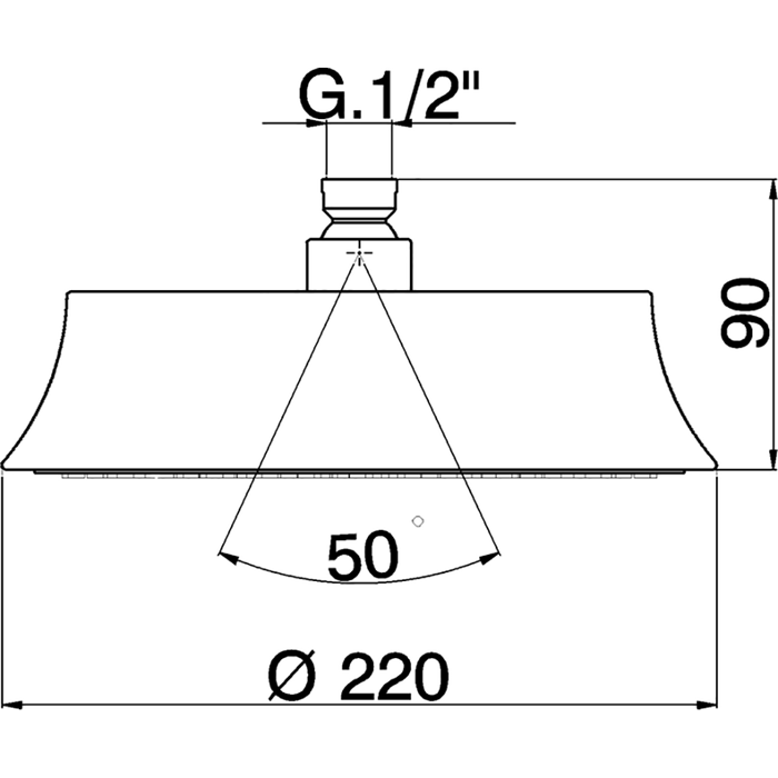 CISAL Cherie Верхний душ d=220мм, без держателя, цвет: золото DS01620024