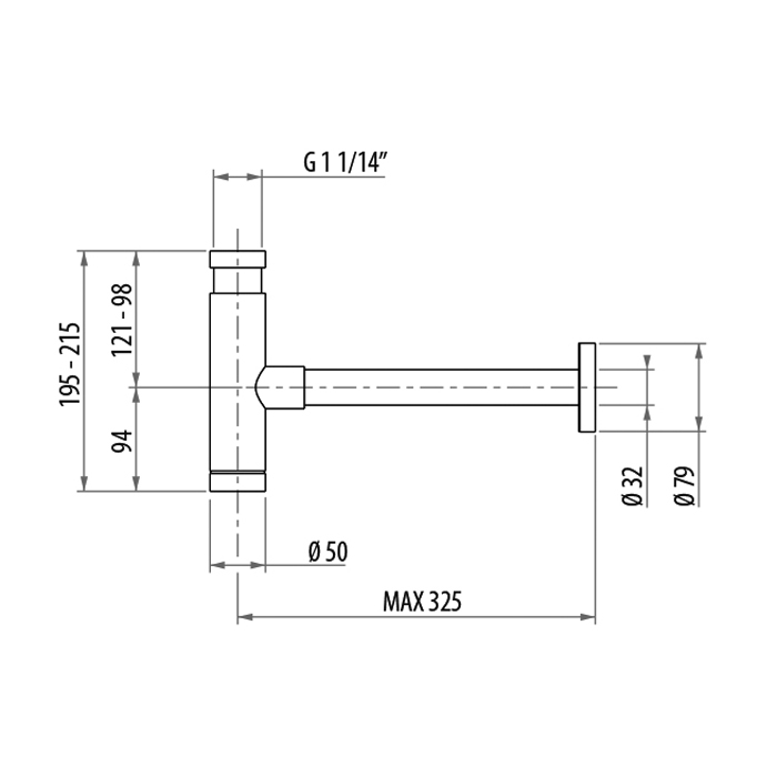 Gattoni Accessori Сифон под донный клапан 1/1,4&amp;quot; - цилиндрический, для раковины, цвет: бронза 0160/00V0