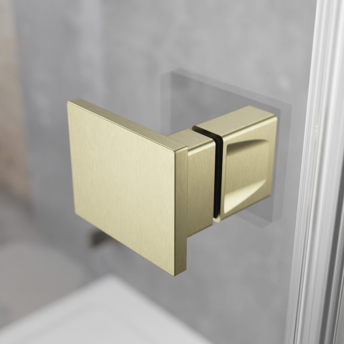 Прямоугольный душевой уголок 90X90 ESSENZA PRO BRUSHED GOLD KDJ золото брашированное
