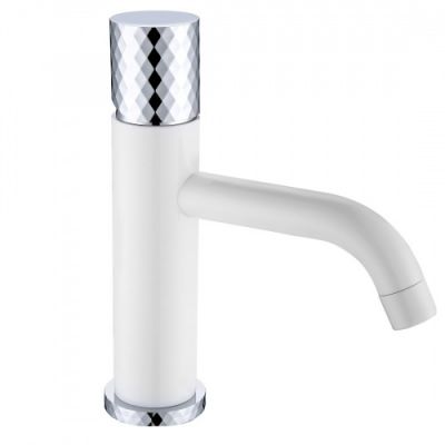 Boheme STICK WHITE DIAMOND CHROME смеситель для раковины Boheme 121-WCR белый