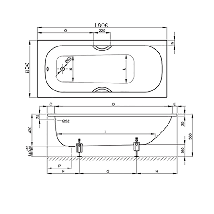 2950-000 AD, PLUS, AR Bette Form 2020 Ванна стальная 180х80 см, белый