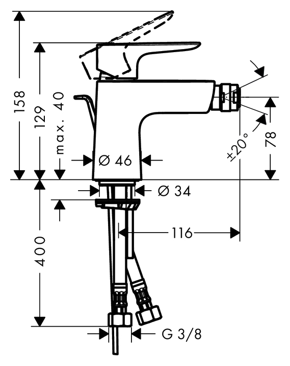 Смеситель для биде Hansgrohe Talis E 71720000