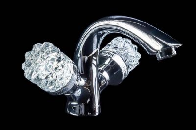 Смеситель для умывальника Boheme CRYSTAL Хром (двуручковый) 271-CRST