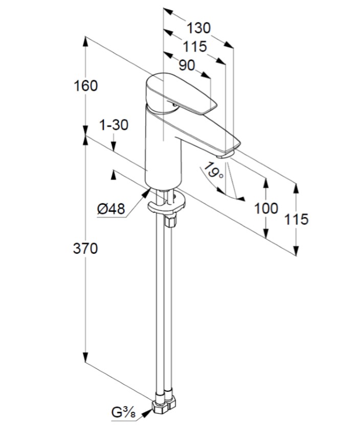 Смеситель для раковины KLUDI PURE&SOLID 342920575