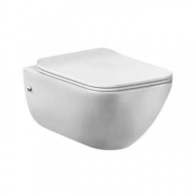 Gessi Origini Total Look Унитаз подвесной 47.4х35.8х35см., с сиденьем микролифт, петли хром, с сифоном, цвет: Matt White Ceramic 39118#531